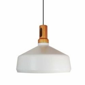 Pendant lamp NORDIC WOODY white & wood 35 cm