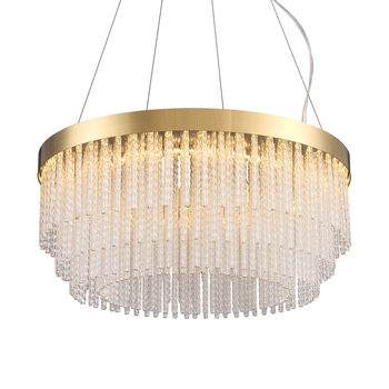 Pendant lamp GLORIA LED crystals gold 60 cm