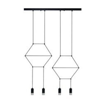 Pendant lamp LINEA-4 LONG black 70 cm