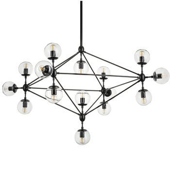 Pendant lamp ASTRIFERO-15 black & transparent 110 cm
