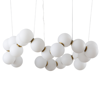 Pendant lamp CORALLI-80 LED white & brass 80 cm
