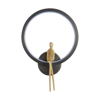 Wall lamp AMICI RING led black gold 27 cm