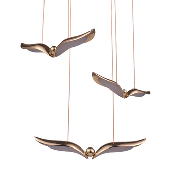 Pendant lamp GUFO 3 LED gold 36 cm