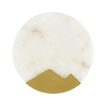 Wall lamp MARMO white marble and brass 20 cm