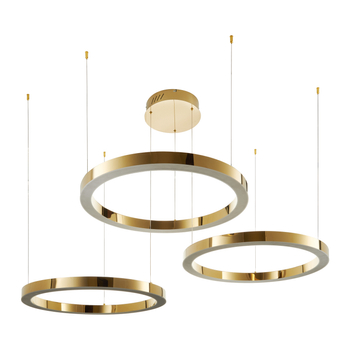 Pendant lamp CIRCLE 60+80+100 LED mirror gold