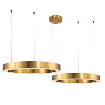Pendant lamp CIRCLE 100+120 LED brushed brass