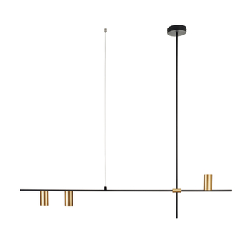 Pendant lamp LUNGO black gold 135 cm