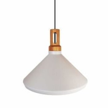 Pendant lamp NORDIC WOODY white & wood 35 cm