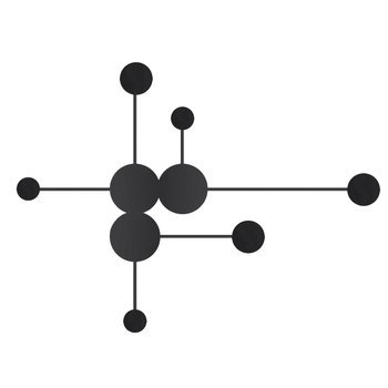 Wall lamp CLEX - 6 LED black matt 89 cm