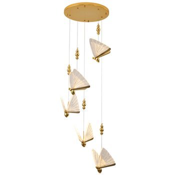 Pendant lamp BEE LAMP 5 LED gold 45 cm