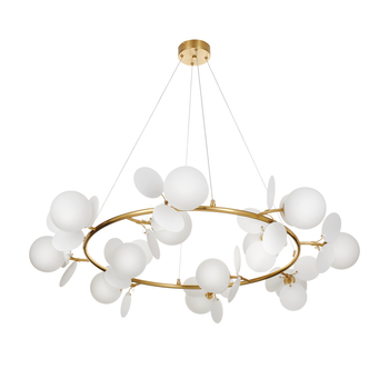 Pendant lamp CHIC gold and white 105 cm