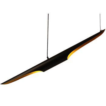 Pendant lamp BLACK TUBE black & gold 100 cm